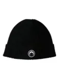 Marine Serre Crescent Moon ribbed wool beanie - Black