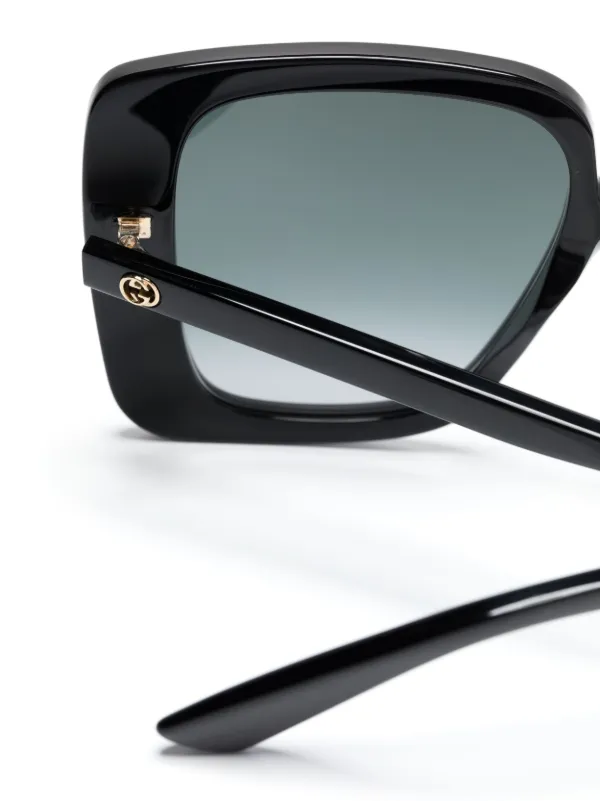 Gucci Eyewear インターロッキングG サングラス | ブラック | FARFETCH JP