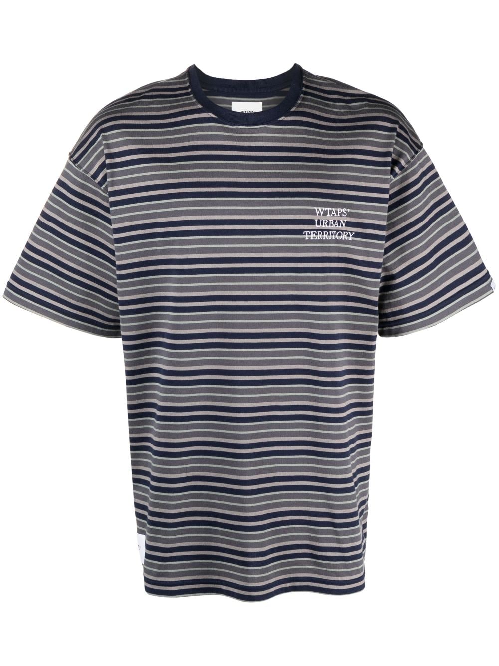 WTAPS striped cotton T-shirt - Blue