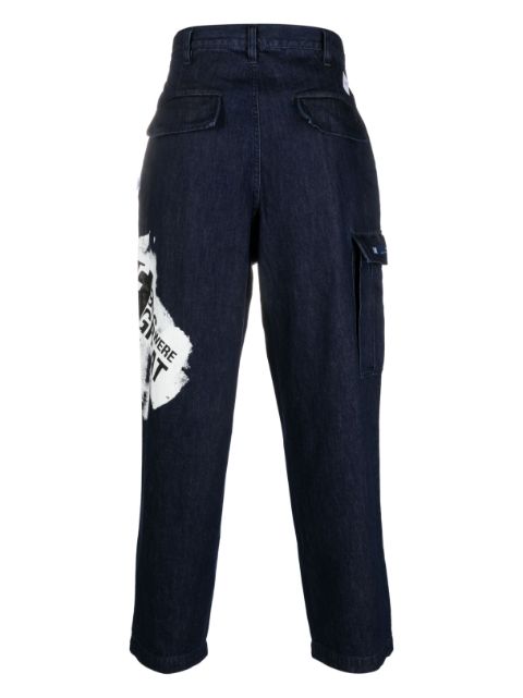 logo-print cotton trousers