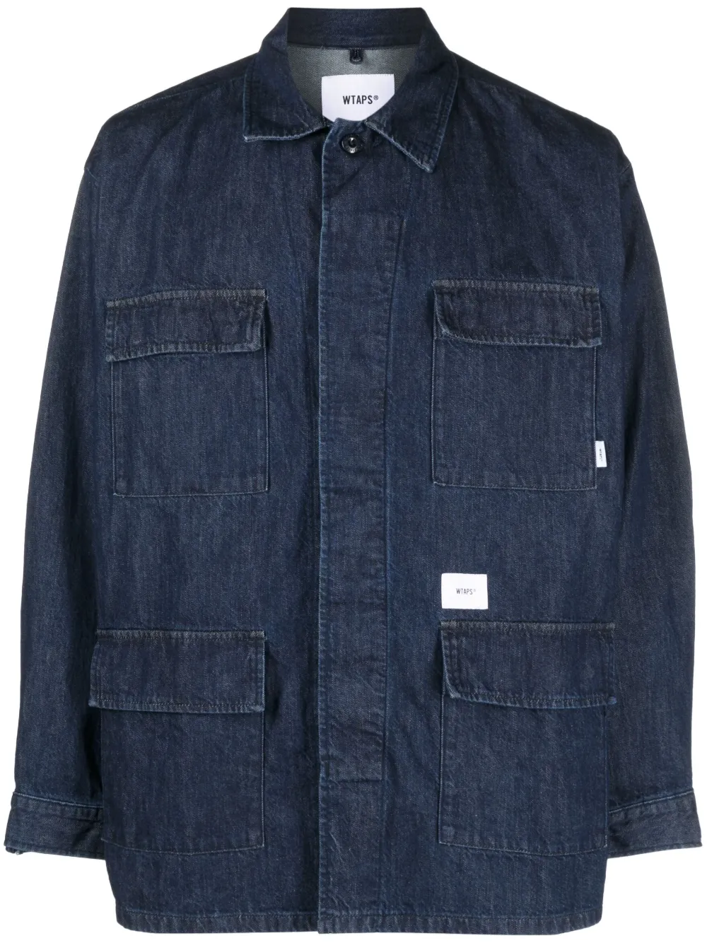 Image 1 of WTAPS logo-patch denim shirt