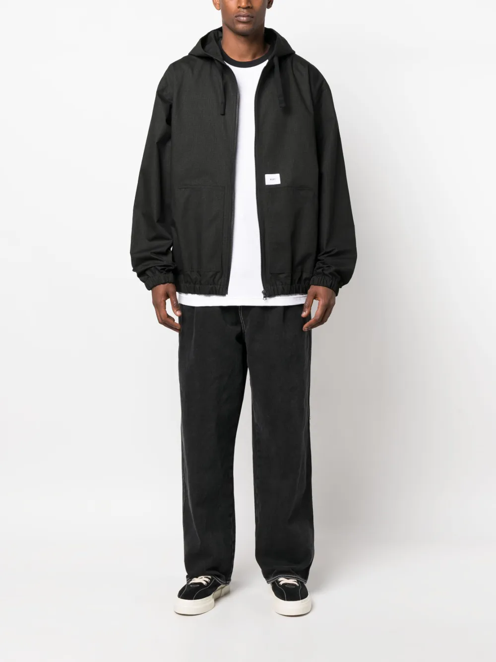 WTAPS ripstop hooded jacket - Zwart