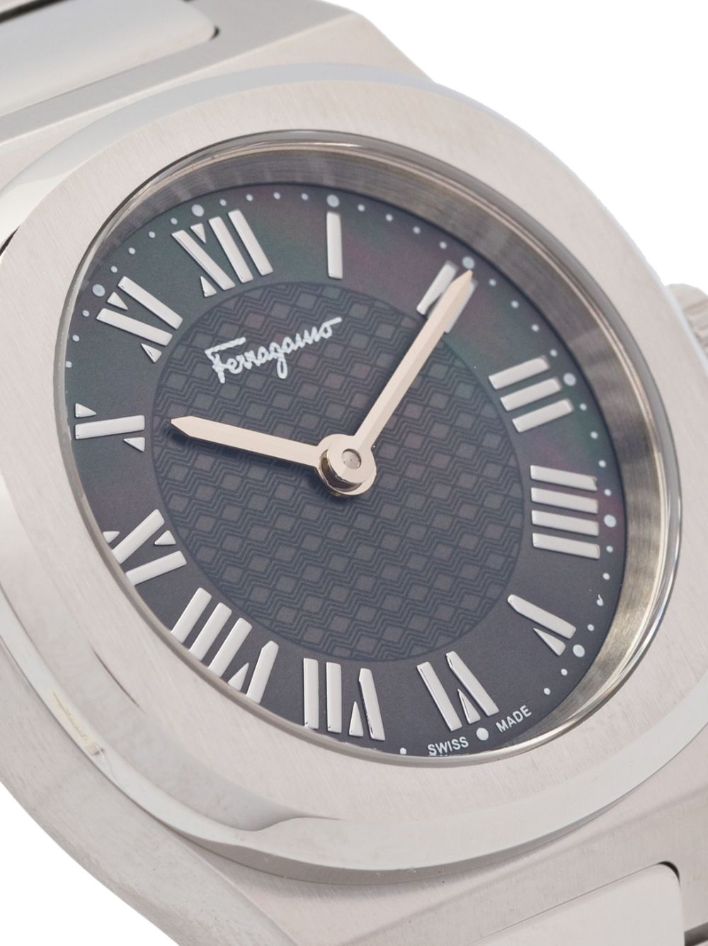 Shop Ferragamo Elliptical 28mm In Silver