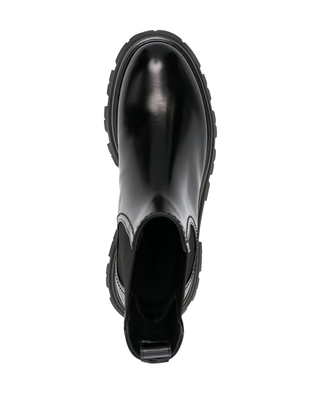 Shop Alexander Mcqueen Wander Chelsea Leather Boots In Black