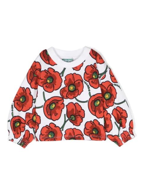 Kenzo Kids Poppy-print crew-neck sweatshirt