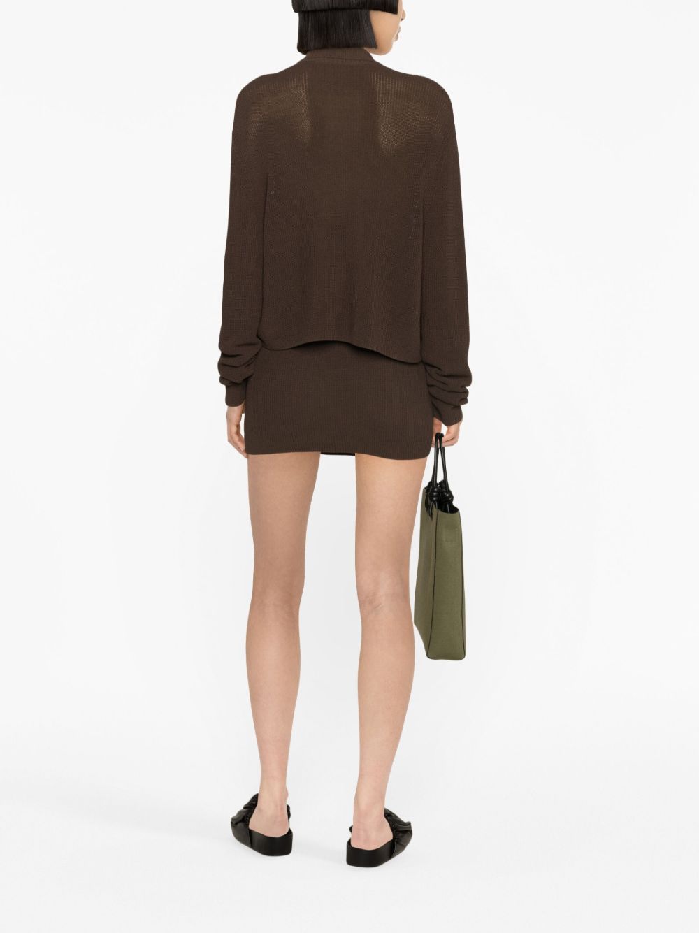 Aya Muse Musa ribbed-knit Miniskirt | Brown | FARFETCH