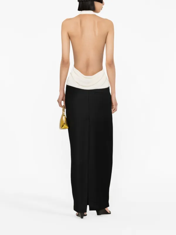 Aya Muse Fera Pleated Wool Maxi Skirt | Black | FARFETCH UK