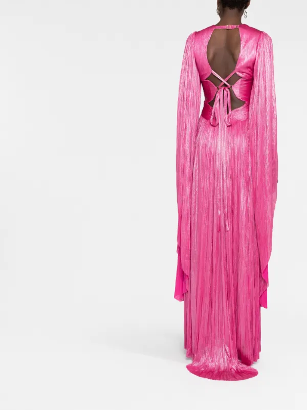 Maria Lucia Hohan Crystal plung-neck side-slit Gown | Pink
