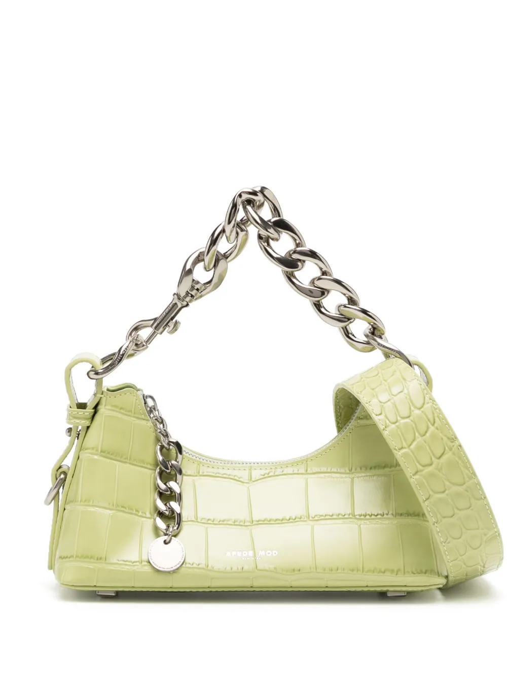 Apede Mod Chain-detail Leather Shoulder Bag In Green