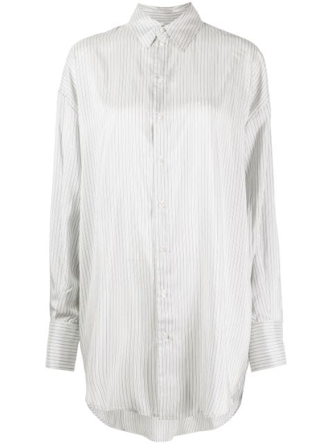 SA SU PHI long-length striped cotton shirt