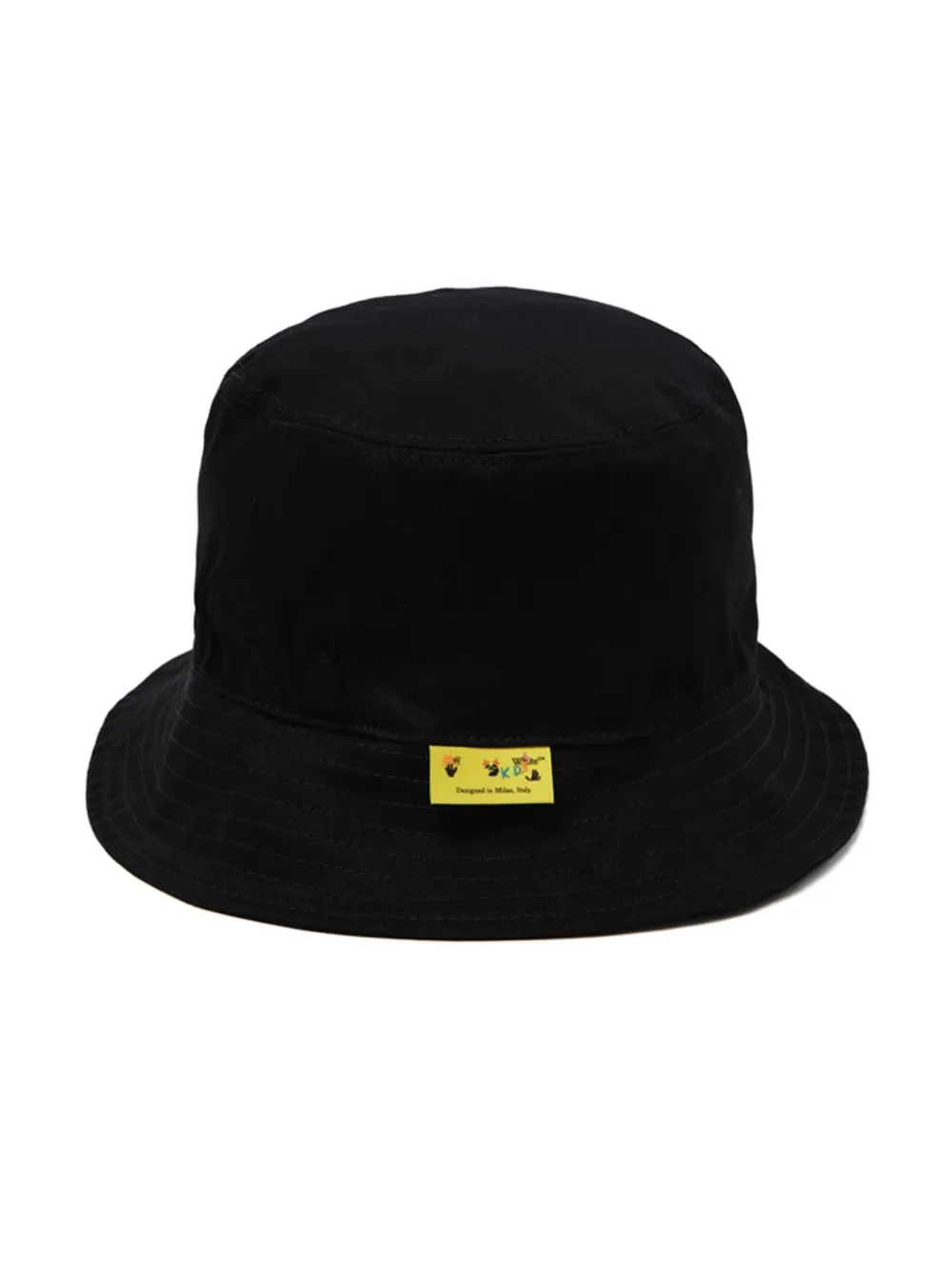 Off-white Kids Graffiti-print Cotton-twill Bucket Hat In Black