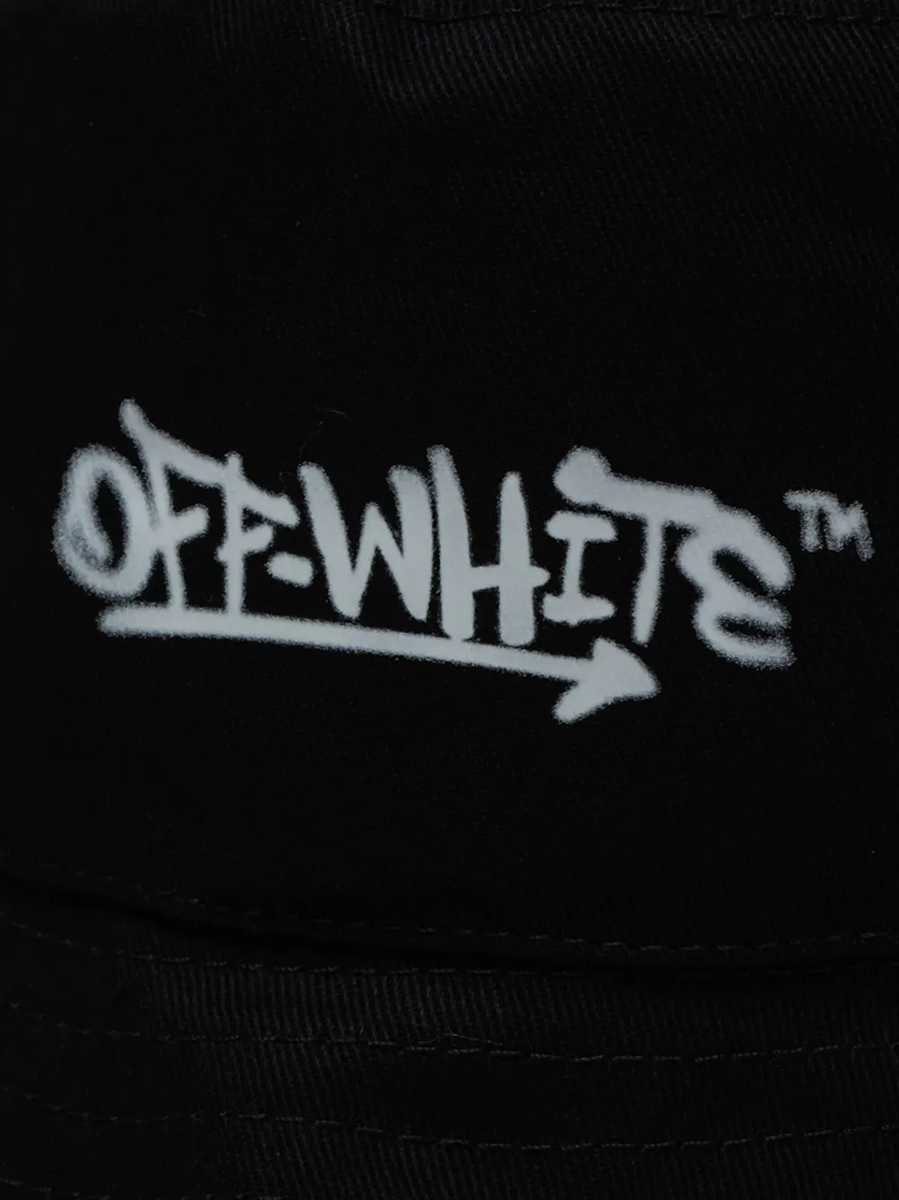 Off-white Kids Graffiti-print Cotton-twill Bucket Hat In Black