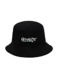 Off-White Kids logo graffiti-print bucket hat - Black