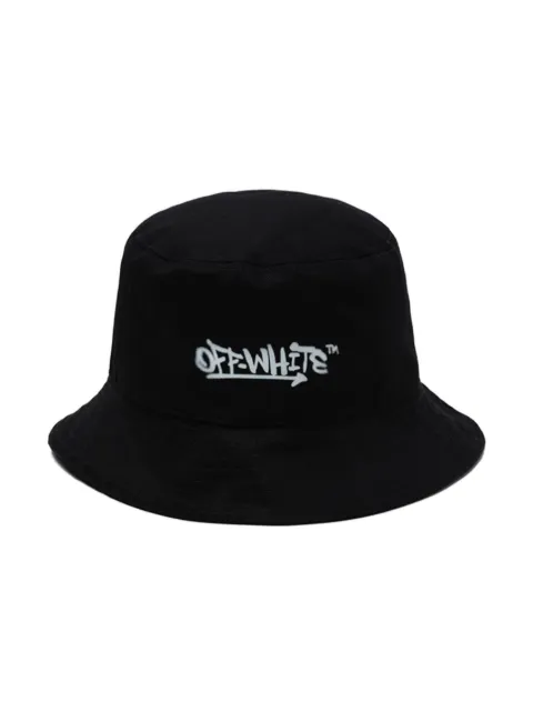 Off-White Kids logo graffiti-print bucket hat