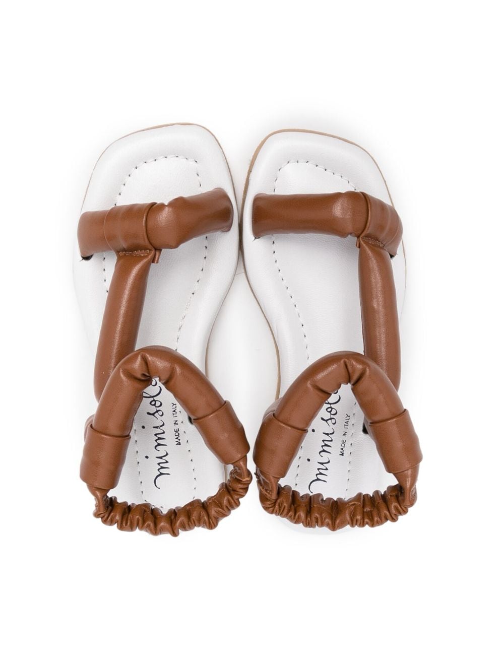 Shop Mi Mi Sol Puffy-straps Sandals In Brown