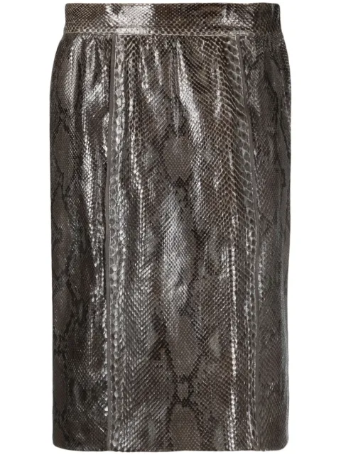 Saint Laurent Pre-Owned 1980s snakeskin straight-cut skirt