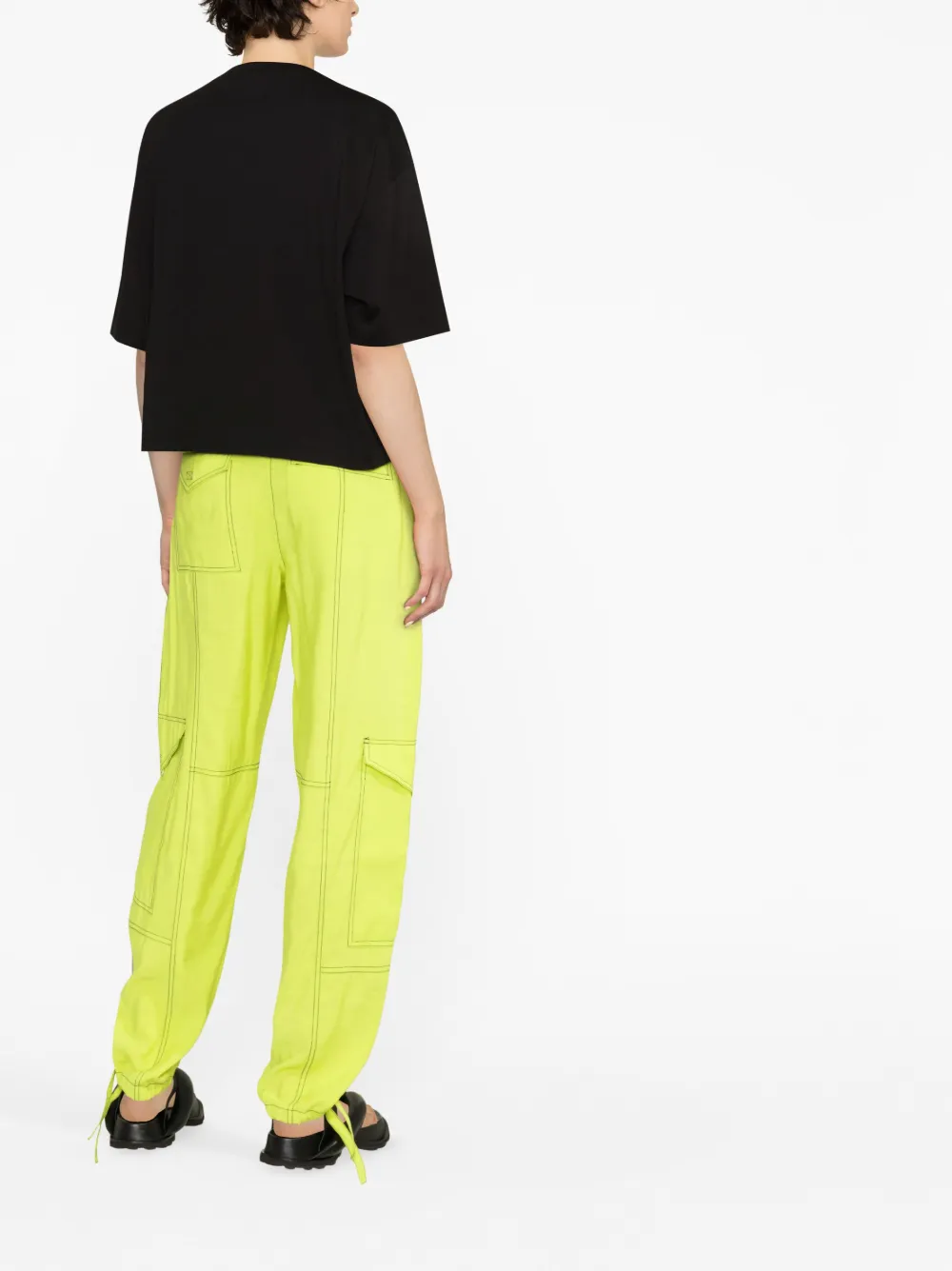 Moncler Oversize Logo Cotton Graphic Tee In Black