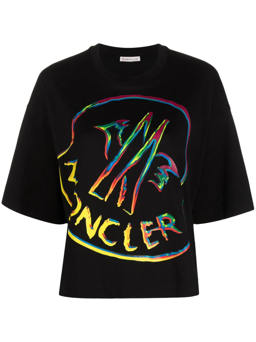 Moncler Logo-print Cotton T-shirt In Nero