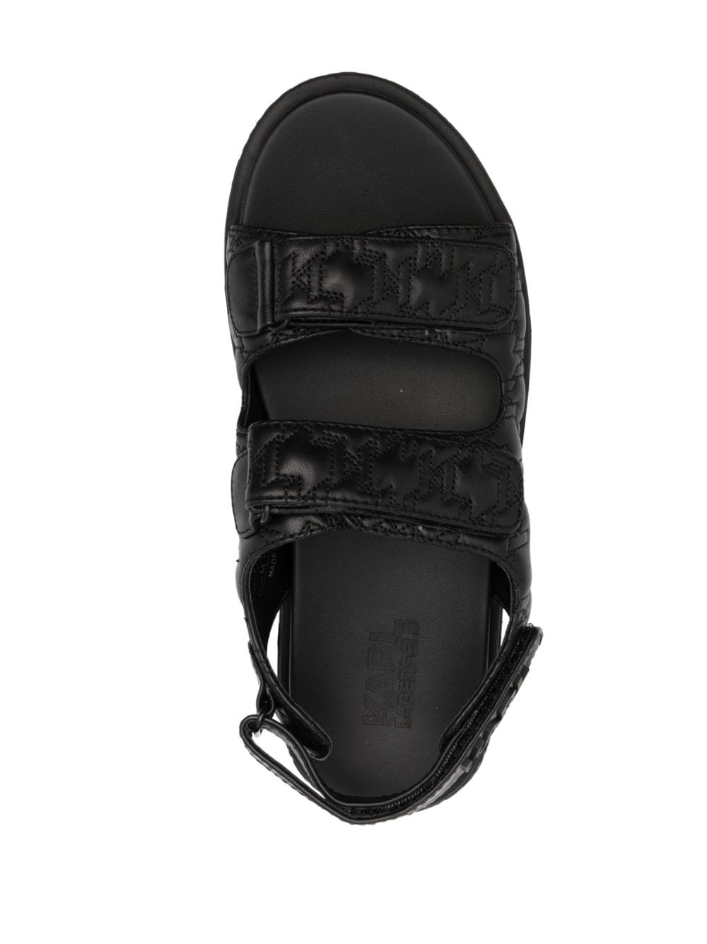 Shop Karl Lagerfeld Quilted Slingback-strap Leather Sandals In Black
