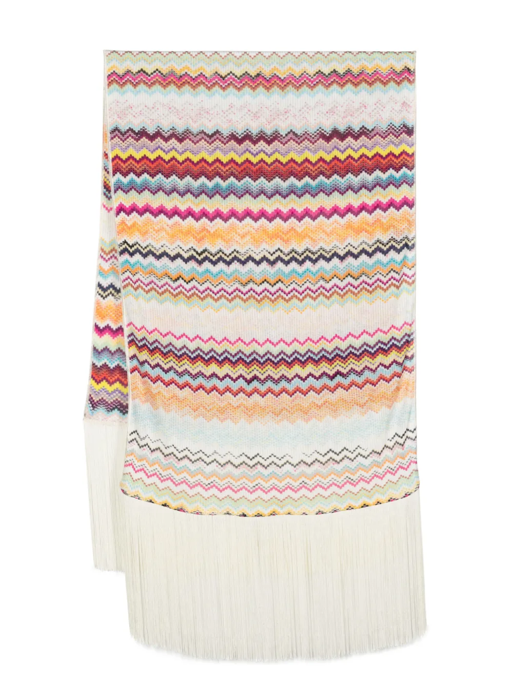 Missoni Zig-zag Woven Scarf In Weiss