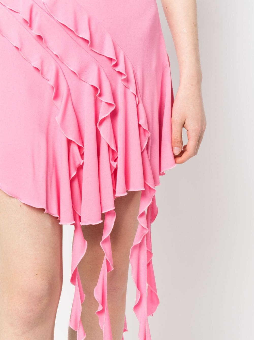 Shop Blumarine Asymmetric Ruffled Skirt In Rosa