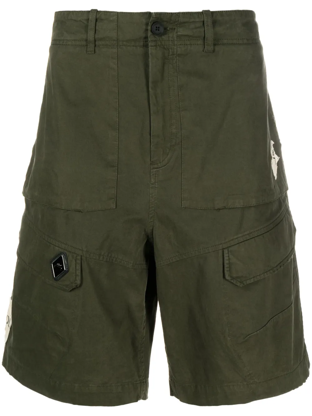 A-COLD-WALL* logo-patch cargo shorts - Green