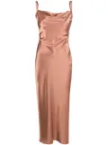 Nanushka Fiore satin slip midi dress - Brown