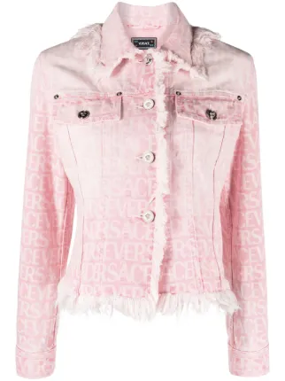 Versace monogram-jacquard Cotton Denim Jacket - Farfetch