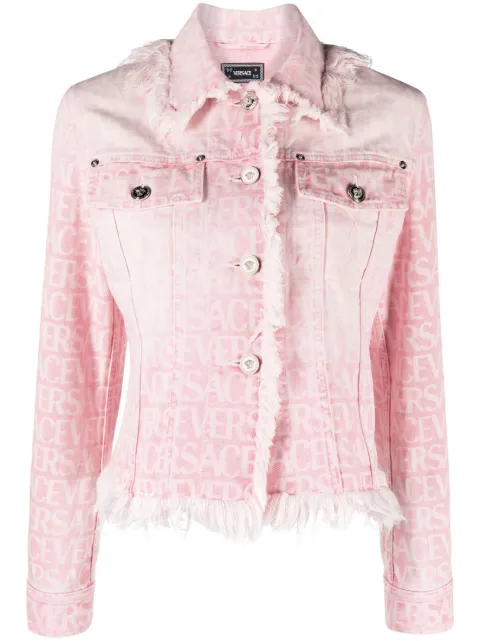 Versace monogram-jacquard cotton denim jacket 