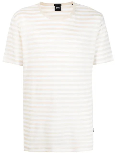 BOSS playera con rayas horizontales estampadas 