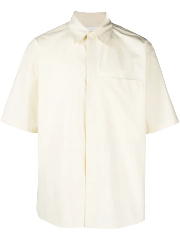 Jil Sander Patch-pocket Cotton Shirt in Yellow