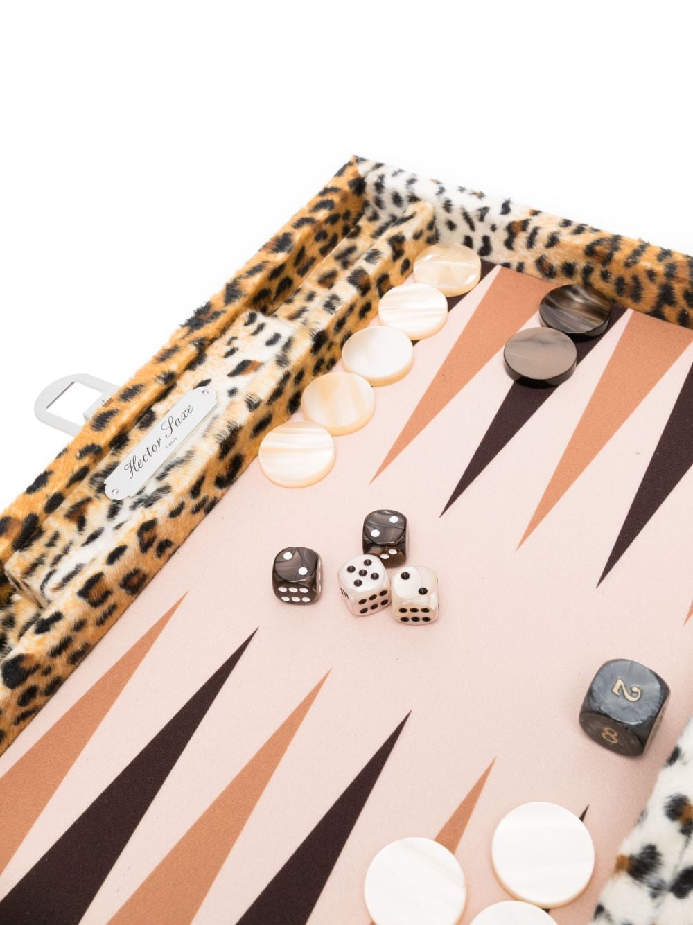 Shop Hector Saxe Leopard-print Backgammon Set In Brown