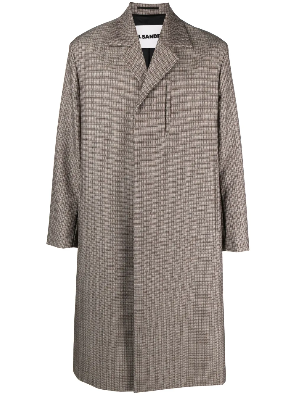 Jil Sander checked wool coat - Black