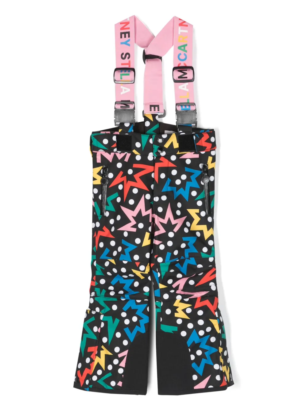 Stella Mccartney Kids' Abstract-pattern Padded Snow Trousers In Black