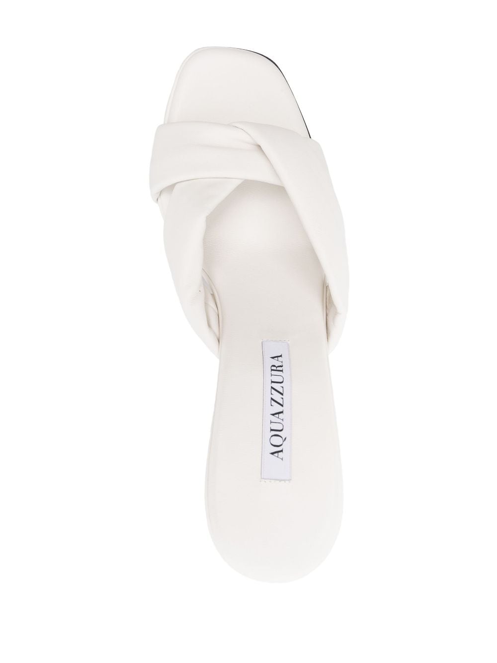 Shop Aquazzura Amore 95mm Twisted Leather Mules In White