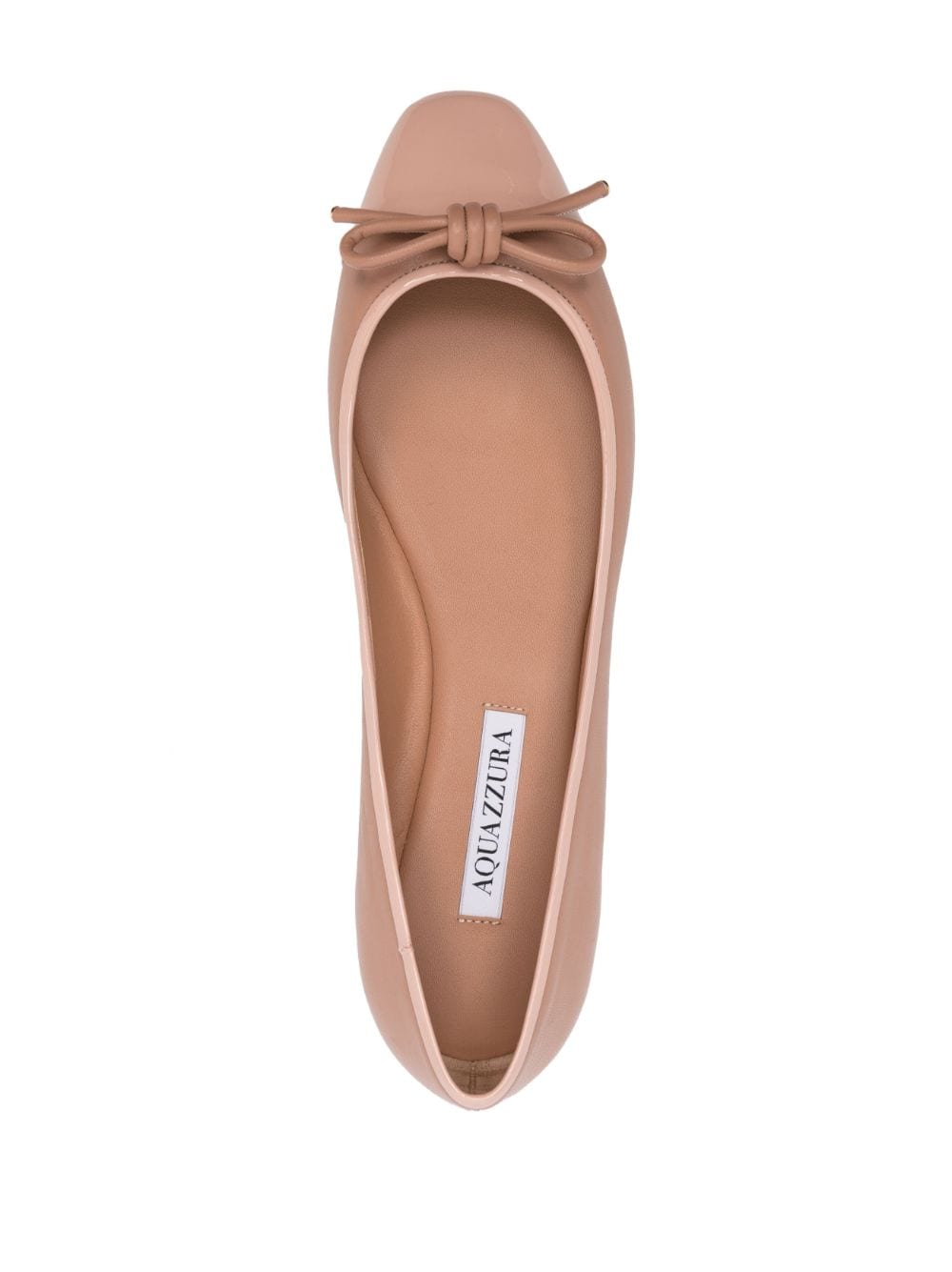 Shop Aquazzura Leather Ballerina Shoes In Neutrals