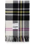 Magniberg check-pattern alpaca blanket - White