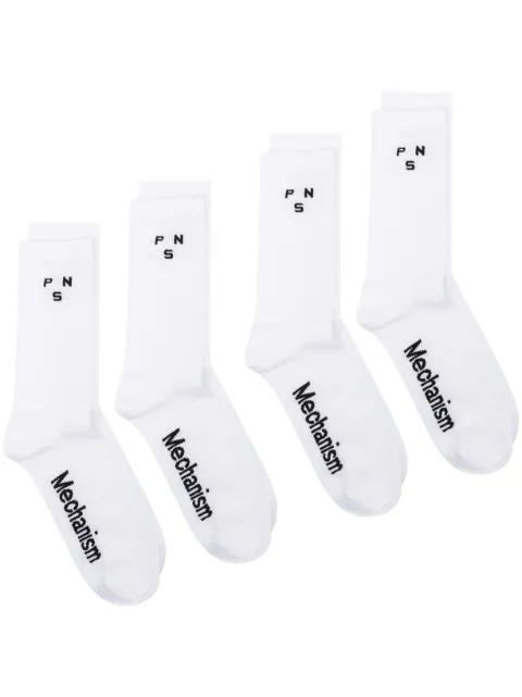 Pas Normal Studios Mechanism intarsia-logo socks