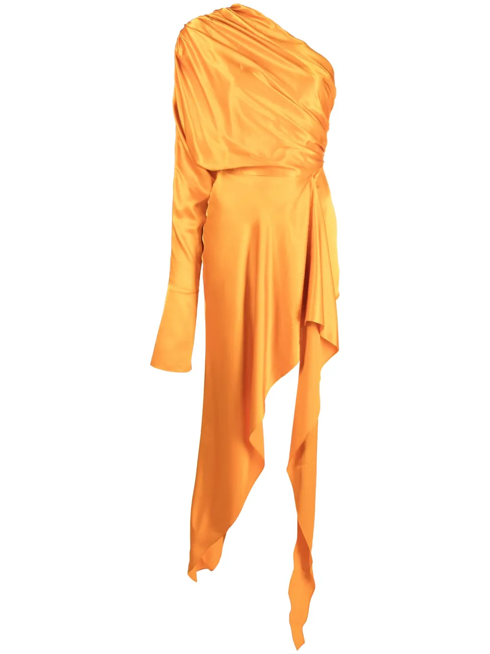 Aleksandre Akhalkatsishvili One-shoulder Asymmetric Wrap Dress In Orange |  ModeSens