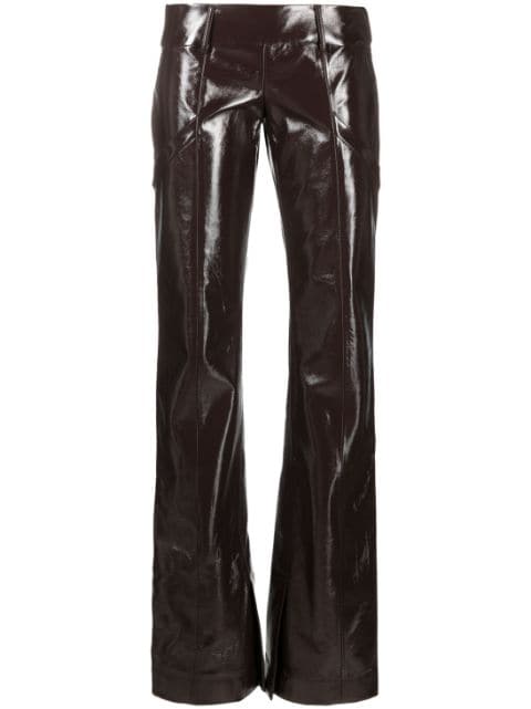 Materiel crinkle-effect split-cuff trousers