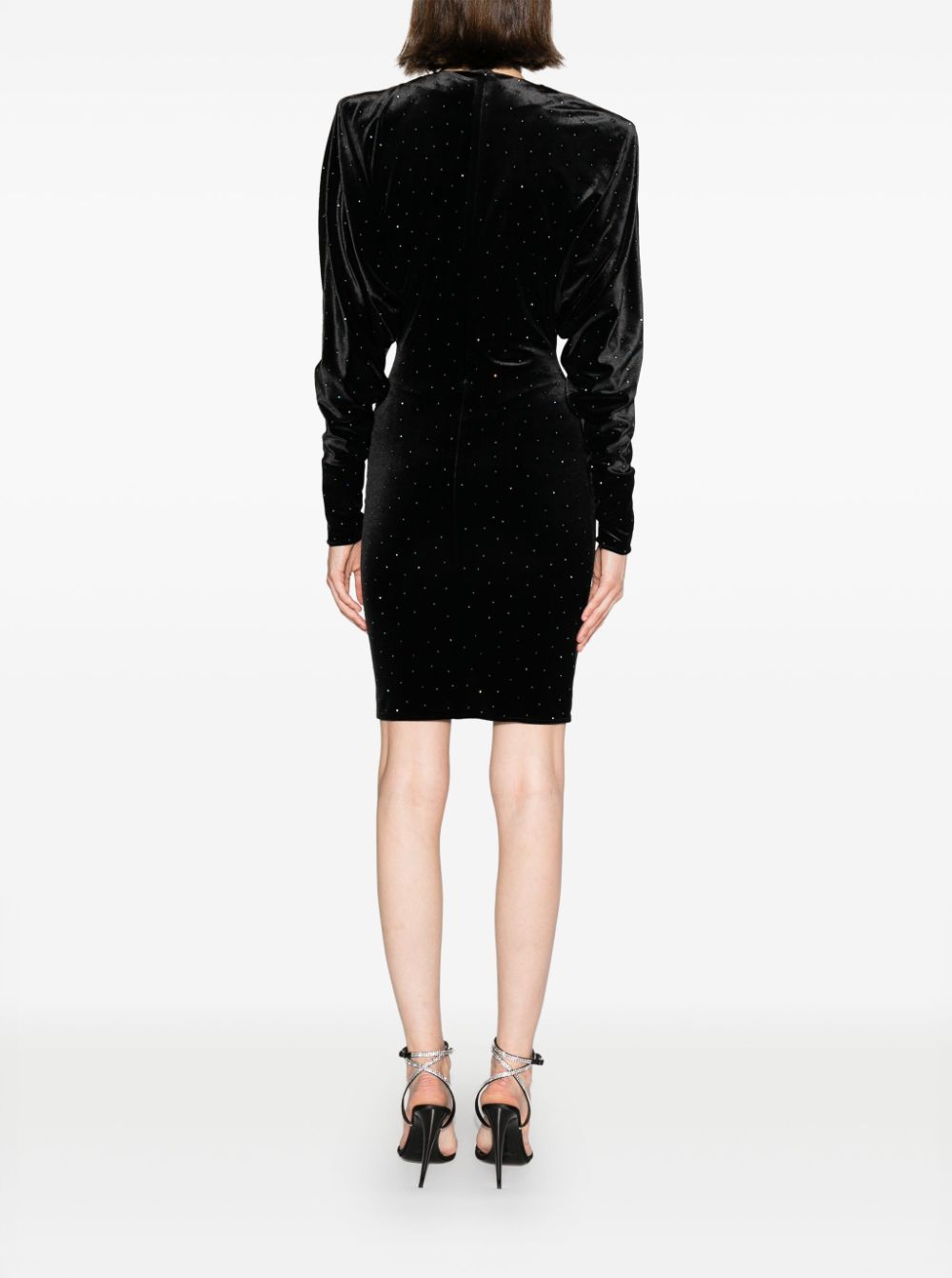 Shop Alexandre Vauthier Stud-detailed Velvet Dress In Black