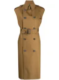 Kolor deconstrcted belted trench coat - Brown