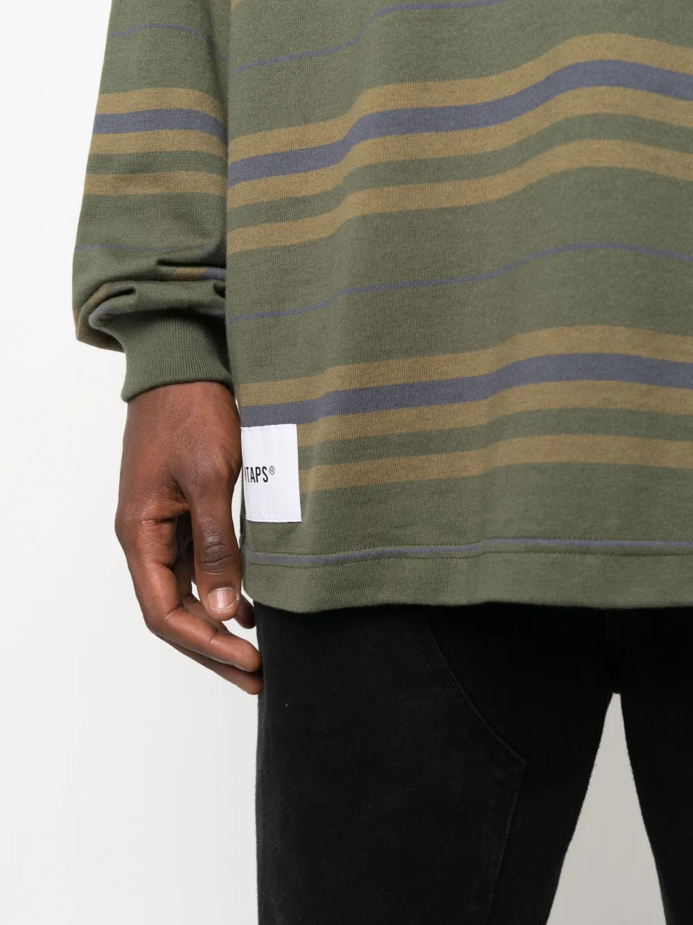 image 5 of wtaps 条纹印花logo刺绣t恤