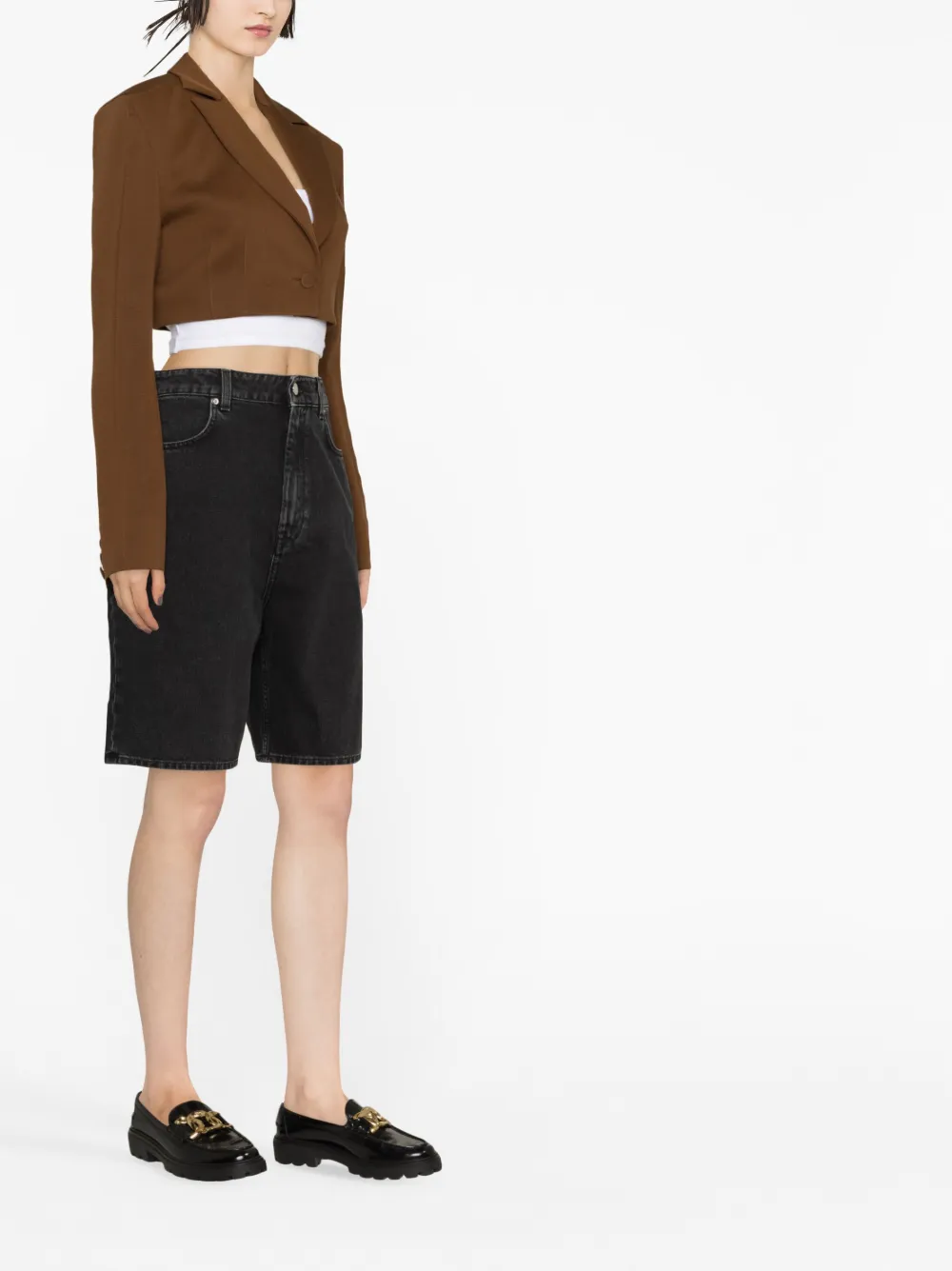 LOULOU STUDIO WASHED DENIM ORGANIC COTTON SHORTS