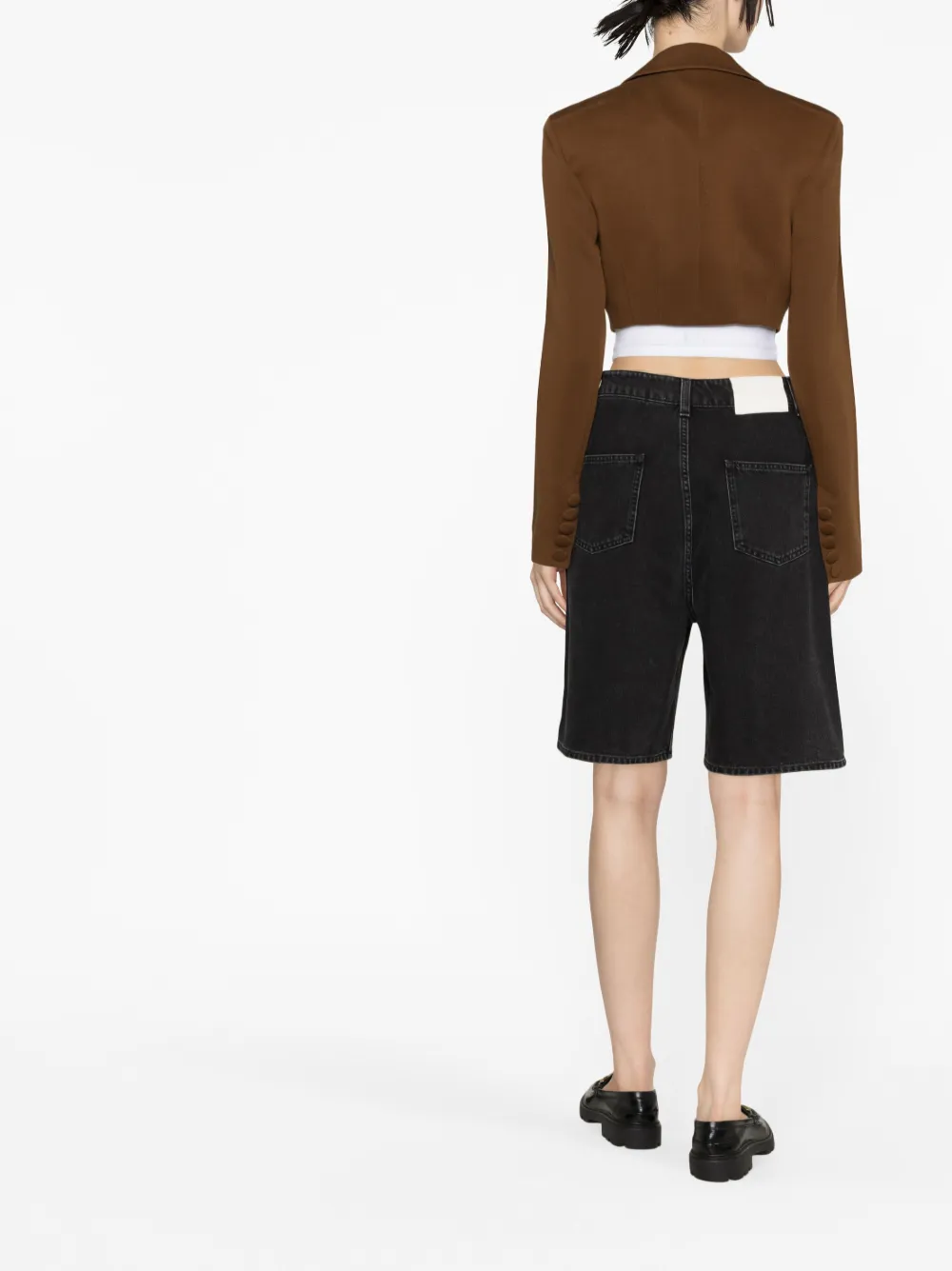 LOULOU STUDIO WASHED DENIM ORGANIC COTTON SHORTS