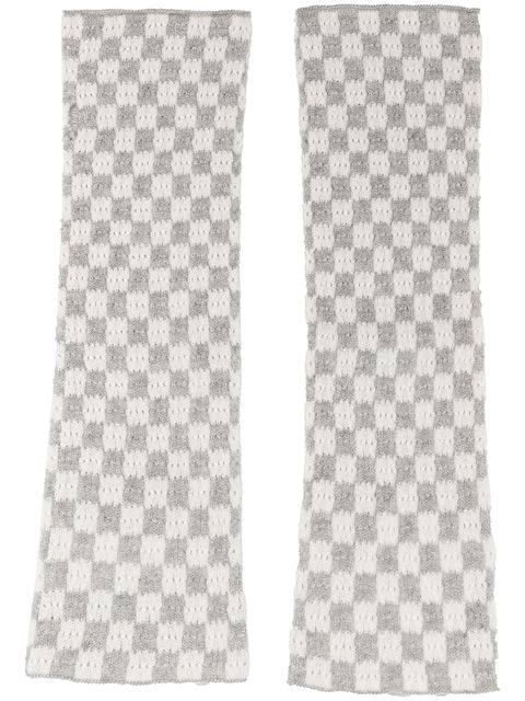 Lisa Yang plaid-check knit arm warmers