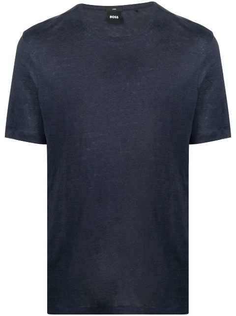 BOSS - short-sleeved linen T-shirt