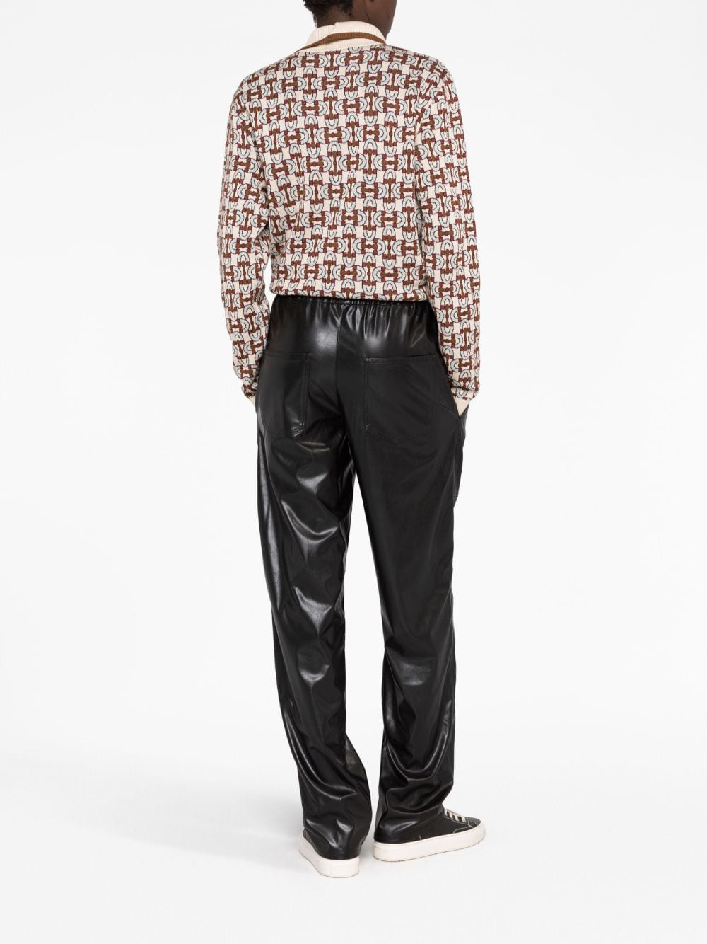 Shop Marant Etoile Elasticated-waistband Faux-leather Trousers In Black