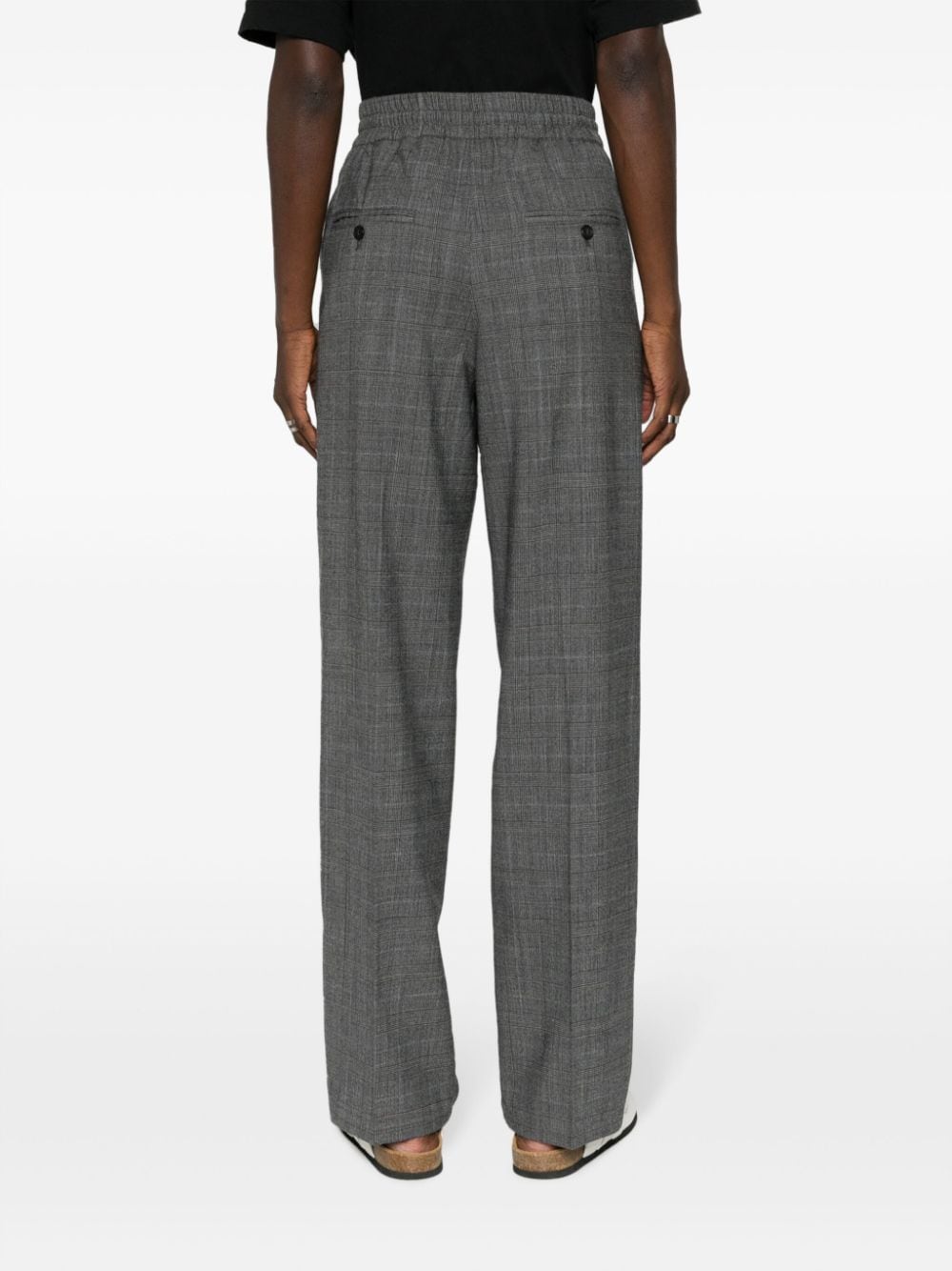 Shop Marant Etoile Priska High-waist Plaid Trousers In Grey