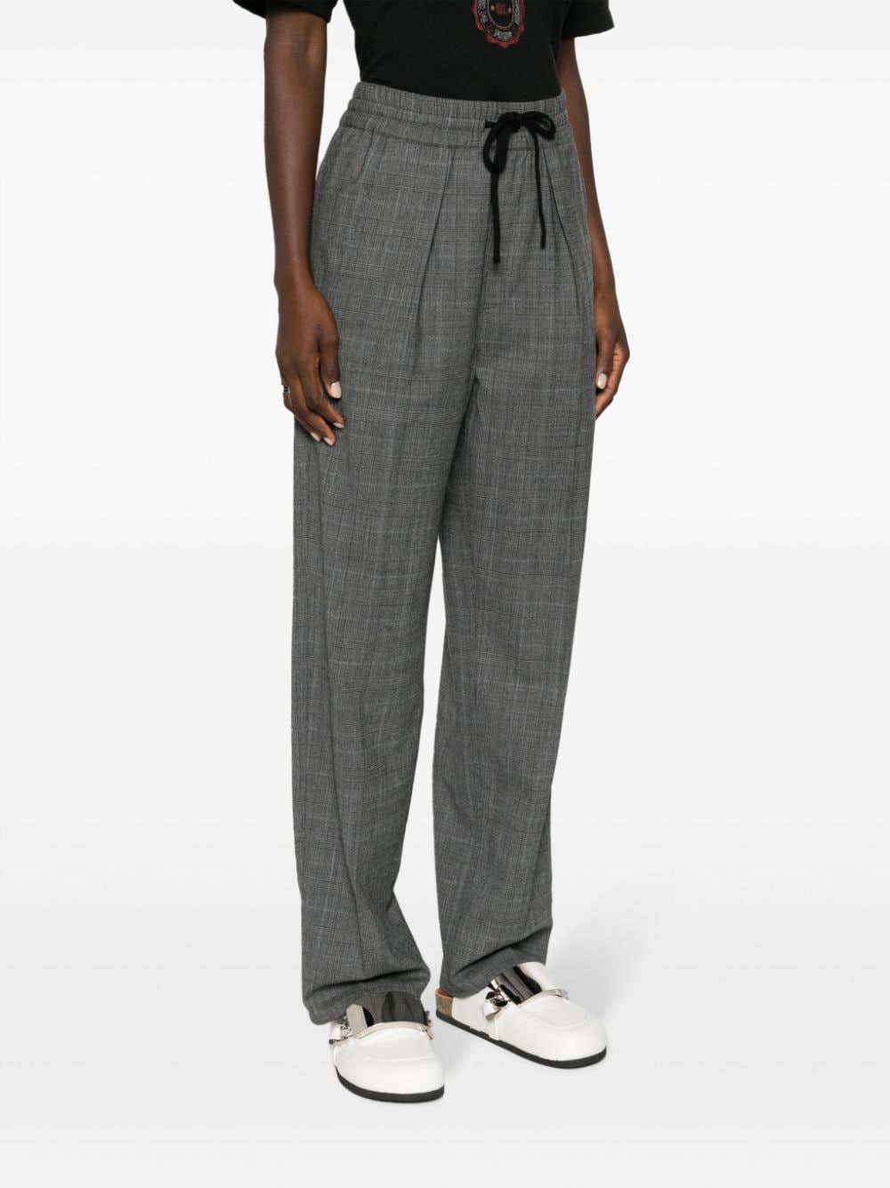 Shop Marant Etoile Priska High-waist Plaid Trousers In Grey